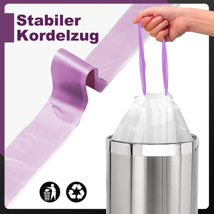 Selbstreinigende Katzentoilette Müllsack Katzentoilettenbeutel mit Zugbändern, 3 Rollen*36 (108 Stüc