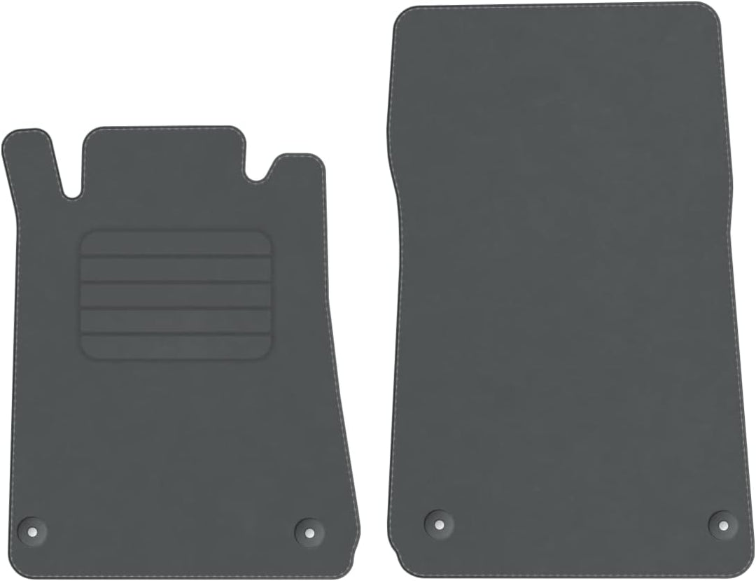Premium Velourmattenset für Mercedes SLK R170 Bj. 1996 – 2004 PREM GRAU runde Befestigungen Mit Absa