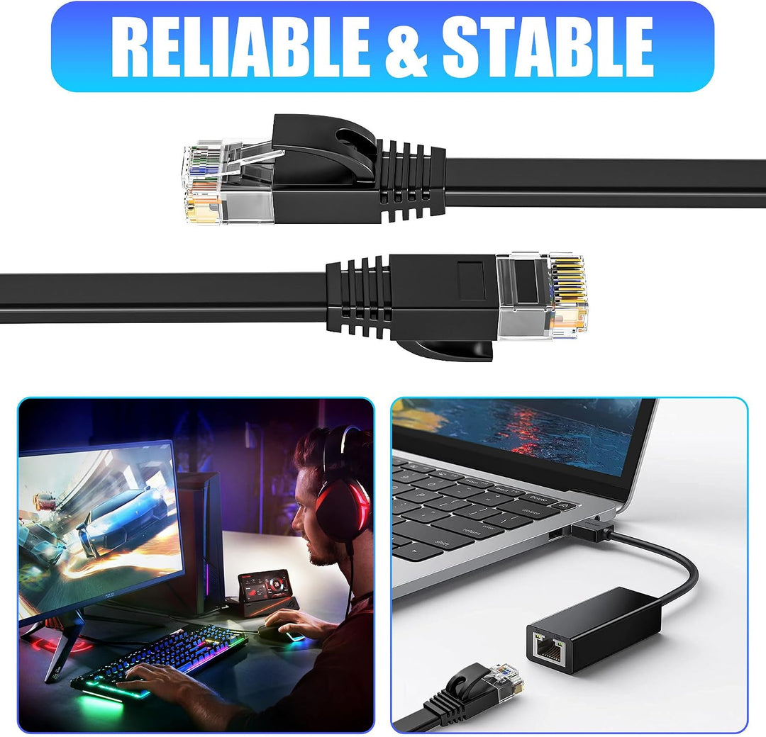 LAN Kabel 40 meter, Netzwerkkabel 40m Outdoor Indoor Lang Hochgeschwindigkeits Cat 6 Ethernet Kabel