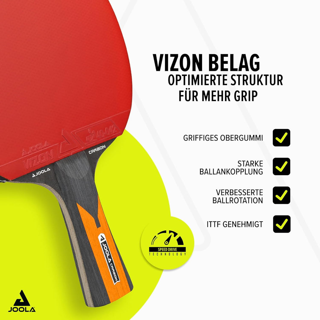 JOOLA Tischtennisschläger CARBON CONTROL für fortgeschrittene Spieler, Tischtennisset CARBON SPEED,