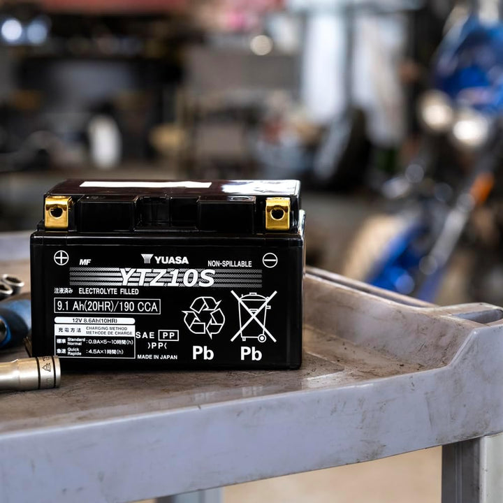 Yuasa YTZ10S Hochleistung Wartungsfreie Batterie, 12V, 150mm x 87mm x, YTZ10S Batterie für Motorrad,