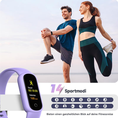 TOOBUR Fitness Tracker mit schrittzähler Fitnessuhr mit Wasserdicht Pulsuhr mit Herzfrequenz Schlaft