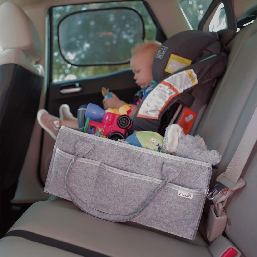 PUTSKA Windelorganizer Baby Windelcaddy Filztasche tragbar mit verstellbaren Fächern | Ultra Mobile