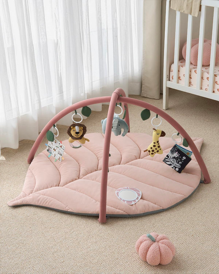 Blissful Diary Spielbogen Baby, Übergrosses Blattförmiges Spieldecke Baby Gym Activity Decke mit 6 A