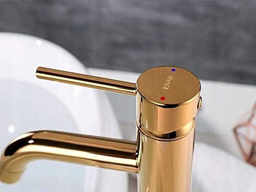 VBChome Waschbecken Armatur hoch Gold Bad Wasserhahn Waschtisch Badarmatur Waschbeckenamatur Waschti