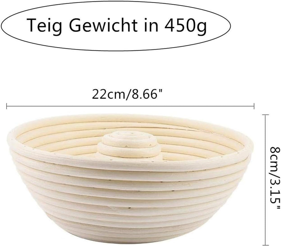 Brot Teig Korb Rund Gärkörbchen Brotform Natürlicher Rattan Peddigrohrkorb Brotkorb Proof Korb Ø 29