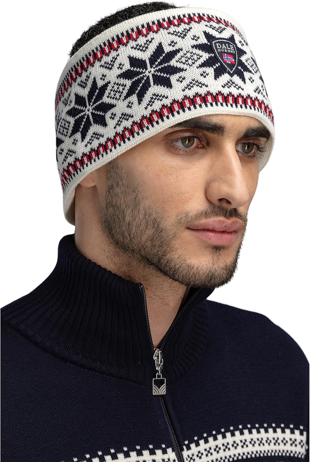 Dale of Norway Standard Garmisch Stirnband, Off-White/Navy/Raspberry 1