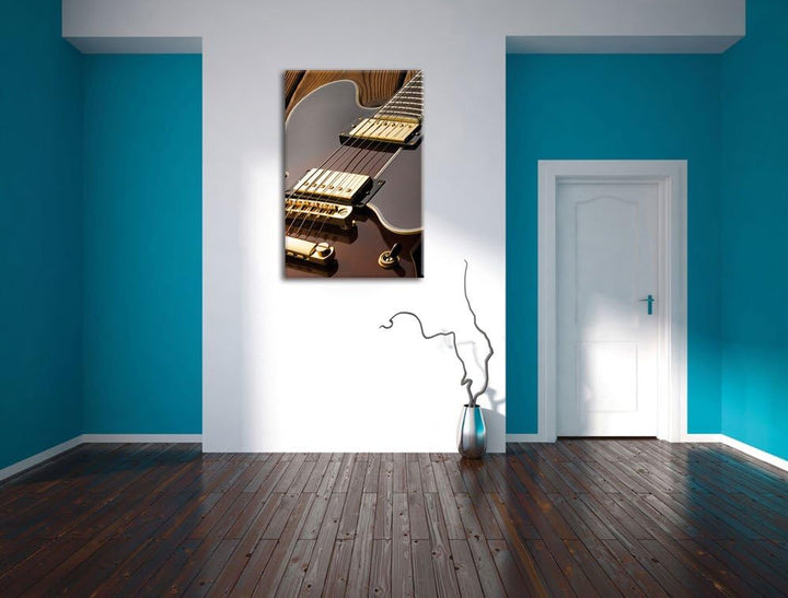 Pixxprint E-Gitarre, Format: 100x70 auf Leinwand, XXL riesige Bilder fertig gerahmt mit Keilrahmen,
