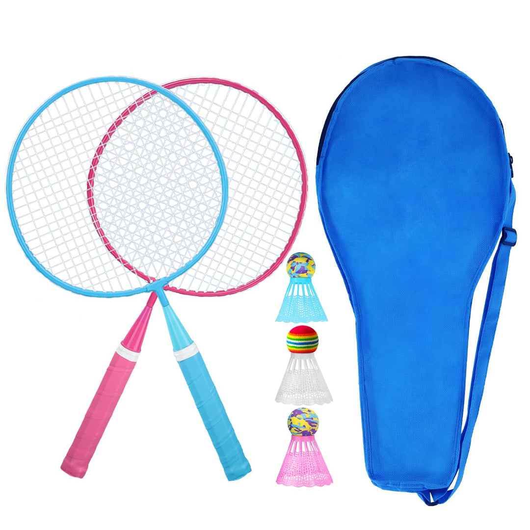KH Federball Set Badminton Schläger Set of 2 oder 4 für Erwachsene Kinder, Schläger, Federbälle und
