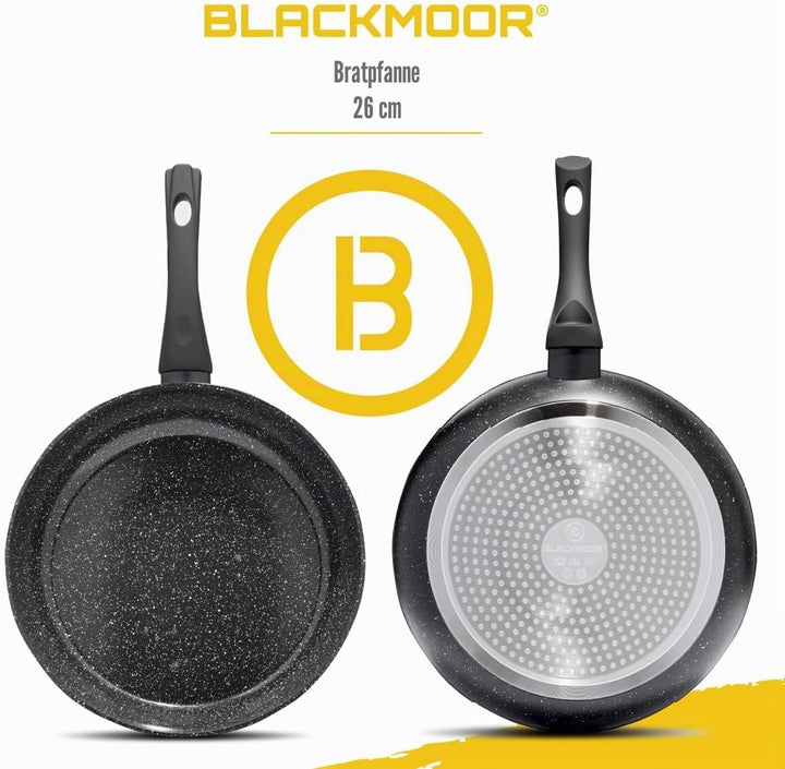 Blackmoor 67090 Classic Bratpfanne, 26 cm, Antihaftbeschichtung, Cool-Touch-Griff, geeignet für Indu