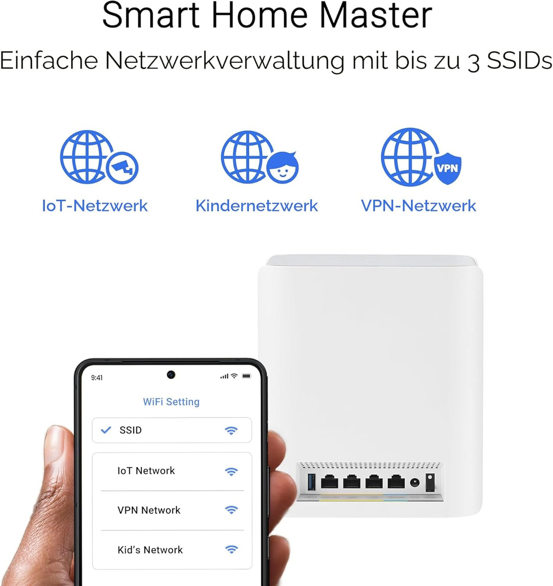 ASUS ZenWiFi BT8 Tri-Band WiFi 7 Smart AiMesh Extendable Router 2er Pack (6 GHz WLAN, 14 Gbps, bis z
