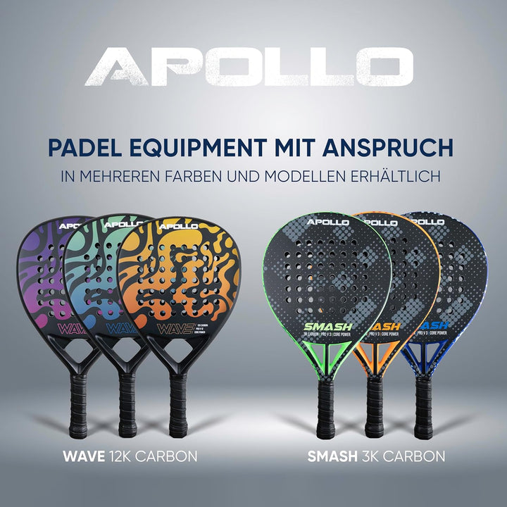 Apollo Padelschläger - Kohlefaser Schläger für Damen und Herren, Anfänger & Fortgeschrittene, leicht