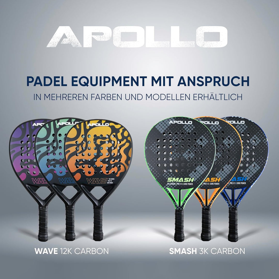 Apollo Padel Schläger - Padelschläger für Anfänger und Fortgeschrittene, Carbon-Schläger für Damen u