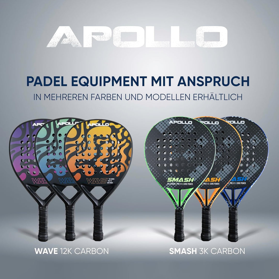 Apollo Padel Schläger - Padelschläger für Anfänger und Fortgeschrittene, Carbon-Schläger für Damen u