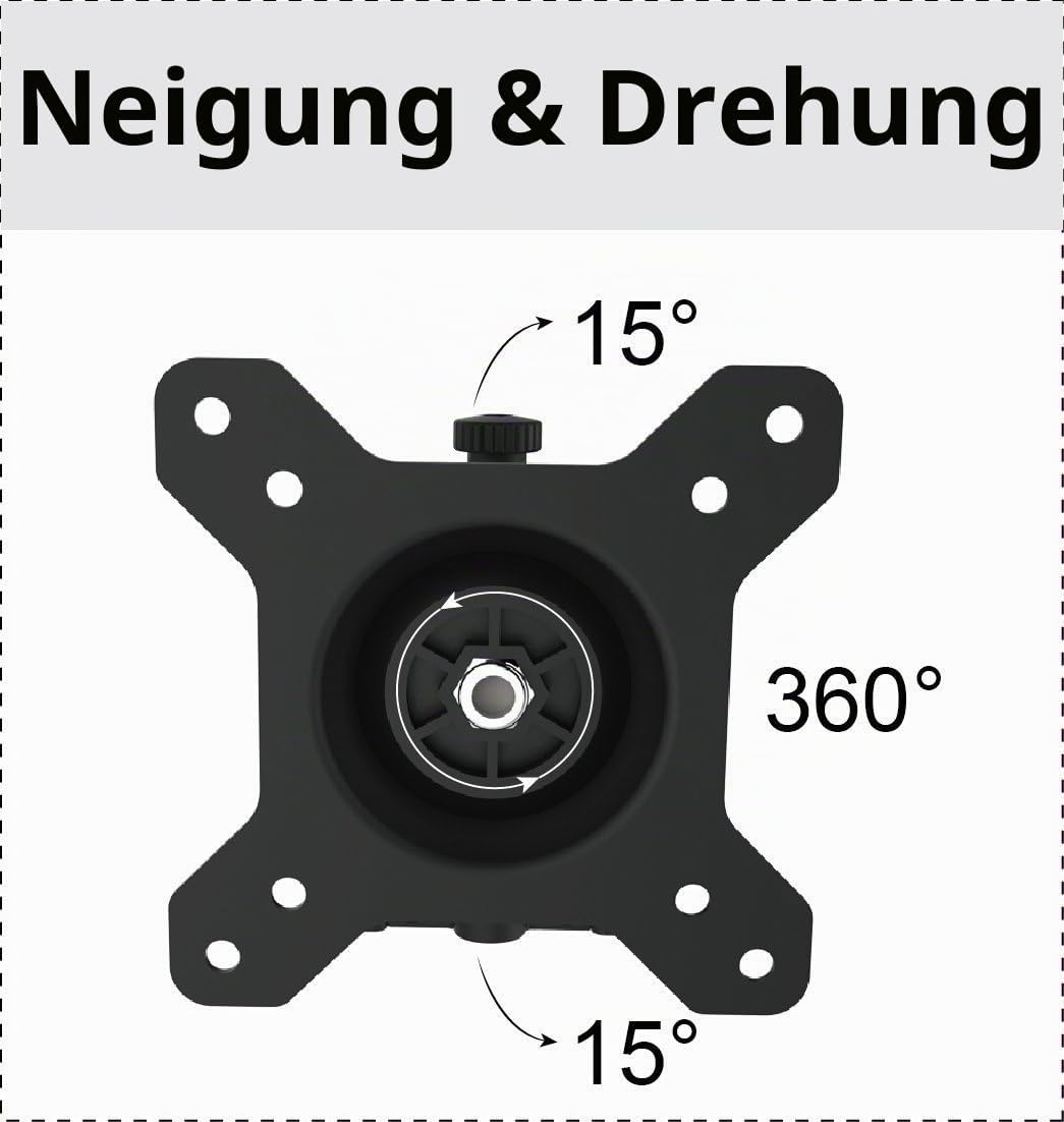 HFTEK 3-Fach-Monitorarm - Halter - Bildschirm - Wandhalterung für 3 Monitore von 15-27 Zoll mit VESA