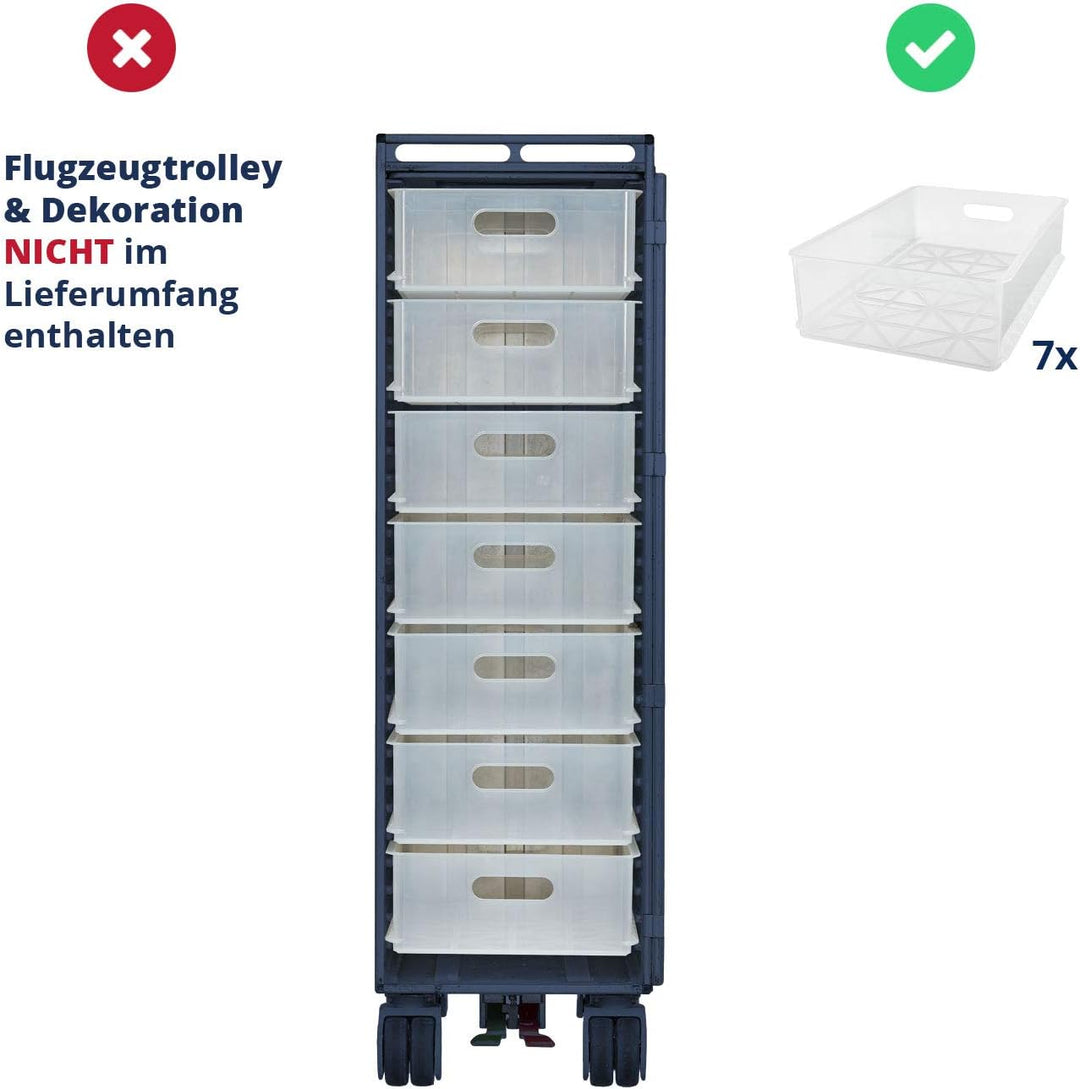 VanDeBord Ausstattungspaket 7 Einschübe Kunststoff, Zubehör für Airline Trolleys, 7X Flugzeugtrolley