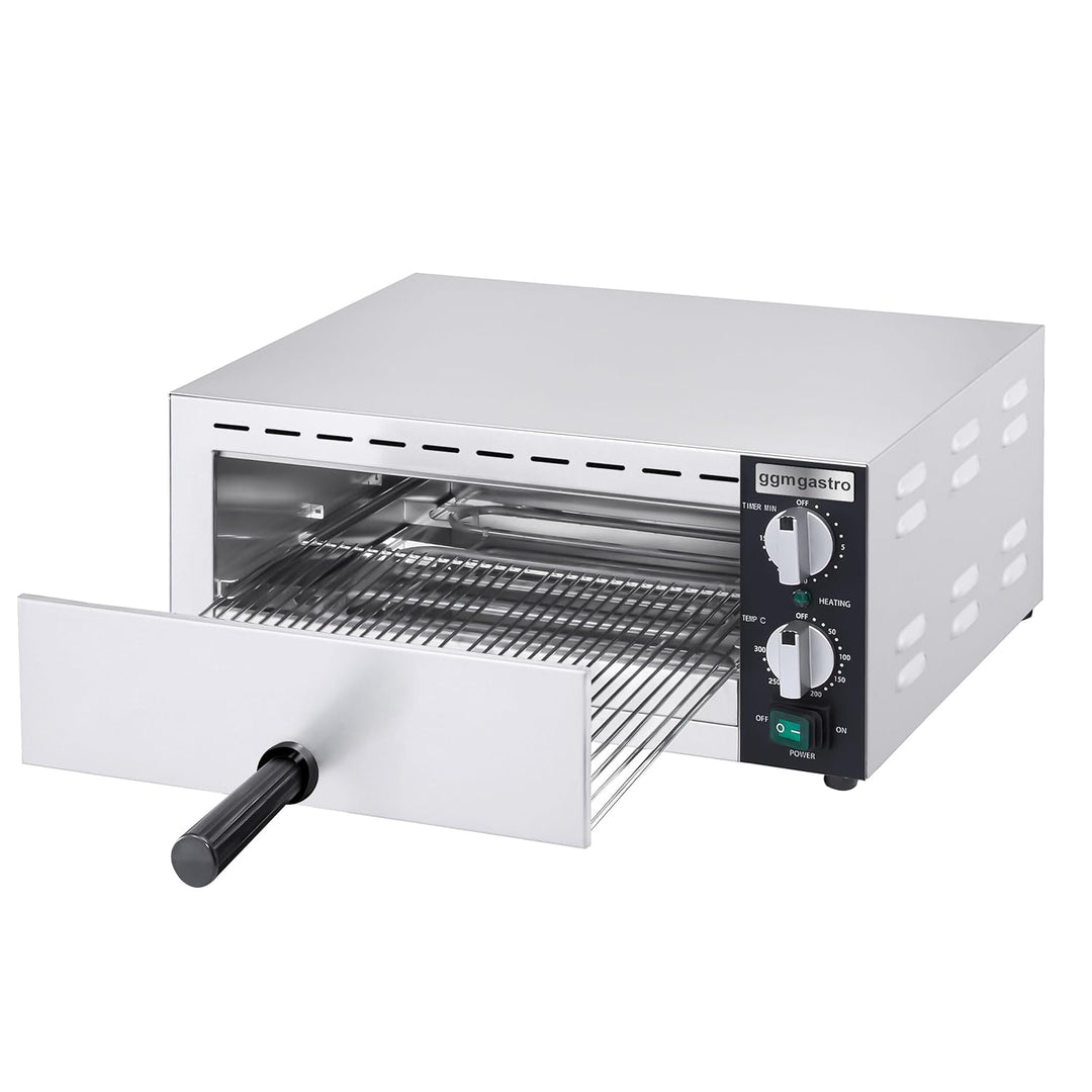 GGM Gastro | MPOFP135 | Elektro Mini Pizzaofen/Flammkuchen Ofen - 1 x 33cm - Manuell