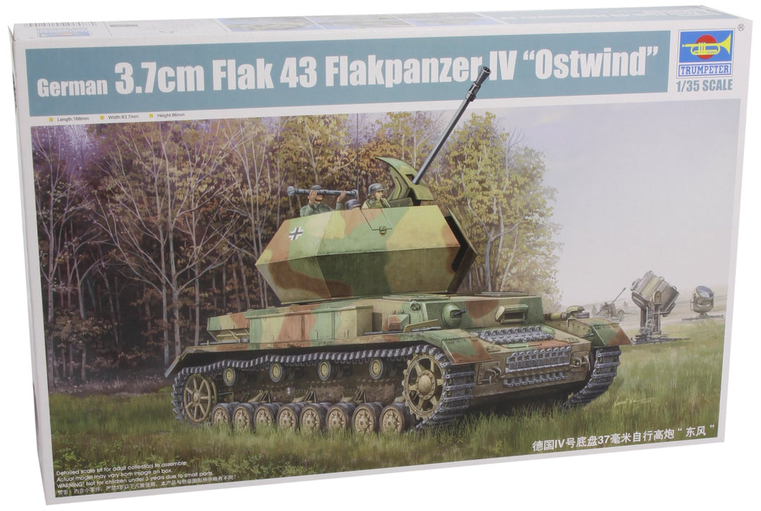 Trumpeter 01520 Modellbausatz German 3.7cm Flak 43 Flakpanzer IV ''Ostwind''