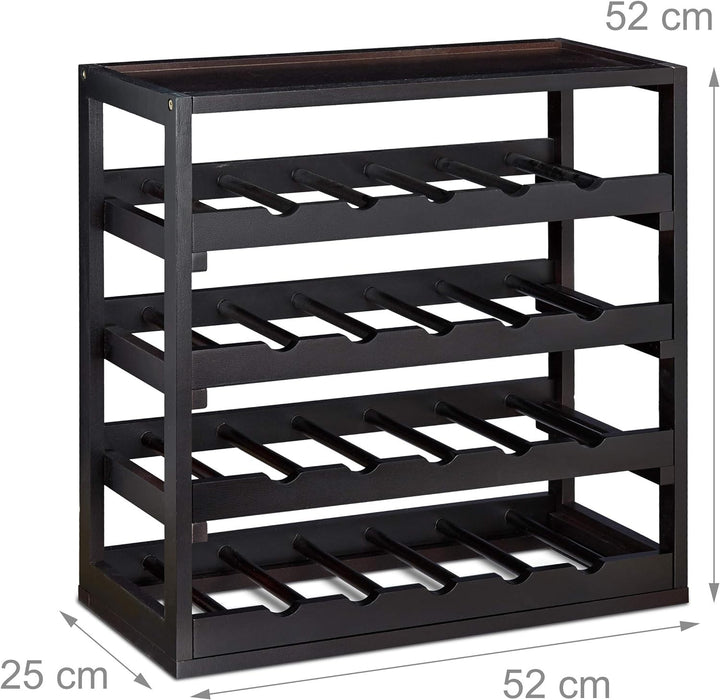 Relaxdays Weinregal aus Holz H x B x T: ca. 52 x 52 x 25 cm robustes Flaschenregal für Wein Weinflas