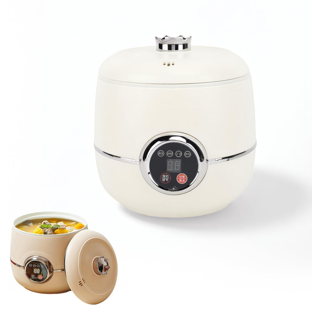 Mini Rice Cooker 1.6L - Multifunctional Kleiner Reiskornkocher, Digitaler Reiskocher mit Abnehmbarem