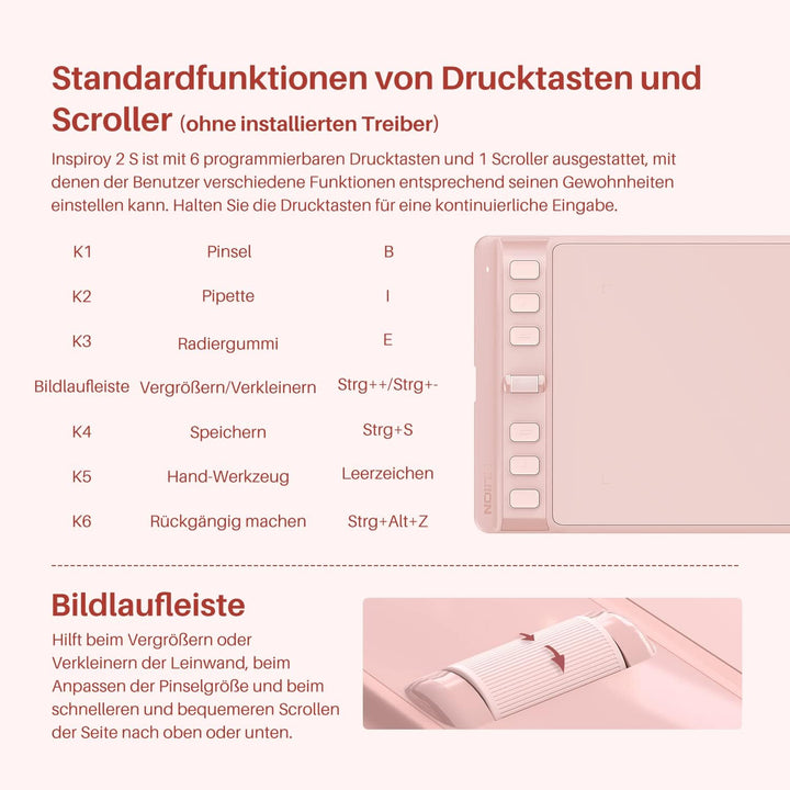 HUION Inspiroy 2 S Grafiktabletts, 6,3 x 3,9 Zoll Tragbares Zeichentablett mit 8192 Stufen batteriel