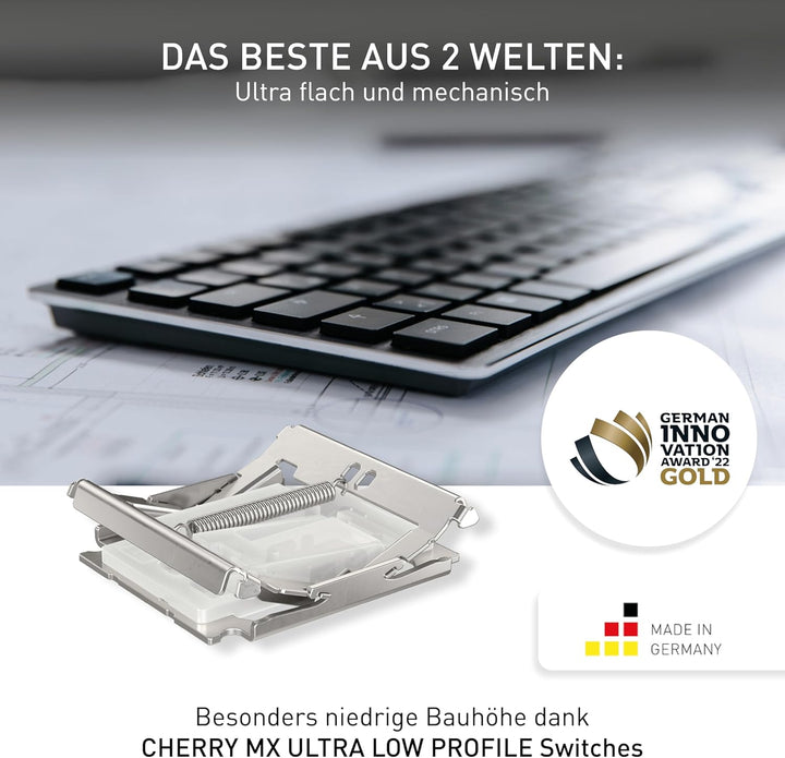 CHERRY KW X ULP, Ultra Flache Mechanische High-End-Tastatur, Französisches Layout (AZERTY), Kabellos