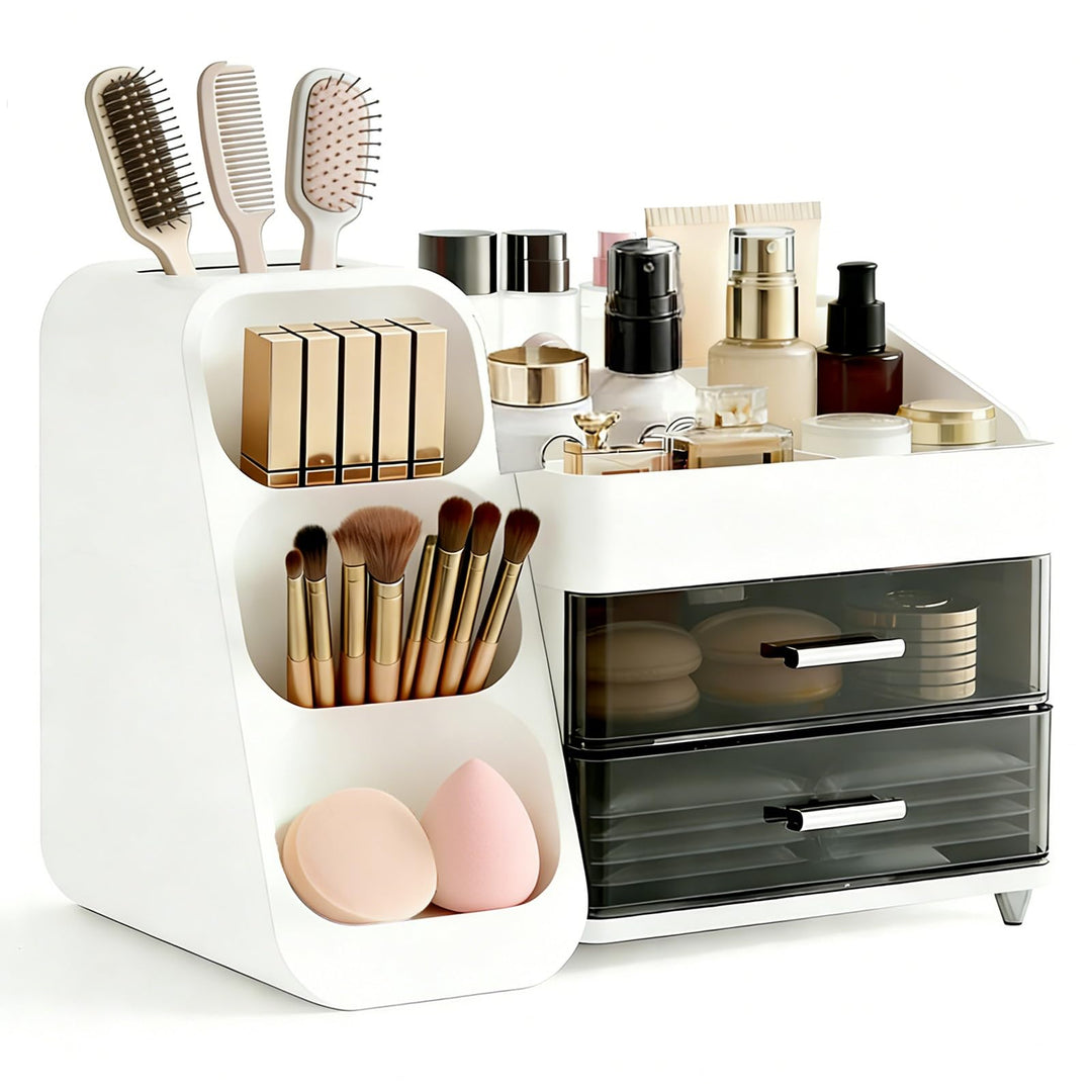 Make Up Organizer, Multifunktion Schminktisch Organizer, 3-in-1 Kosmetik Organizer, Schmink und Skin