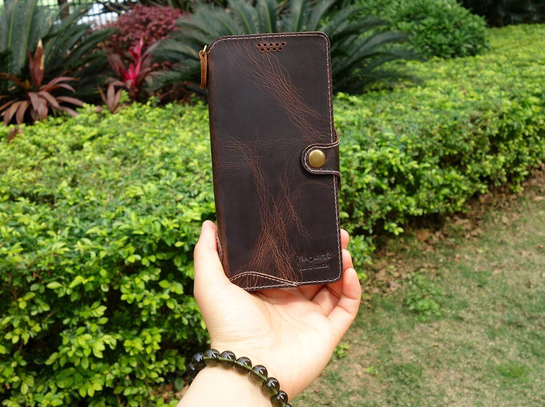 Yogurt Handyhülle für Samsung Galaxy A23 5G, Hülle Echtleder Case Ledertasche Lederhülle für Samsung