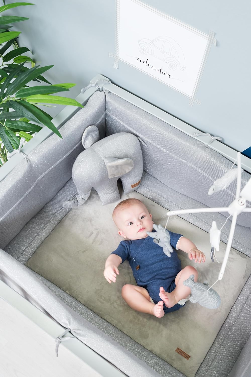 Baby's Only - Laufgittereinlage Sparkle - Krabbeldecke für Baby - Mit subtil Glitzernde Strickarbeit