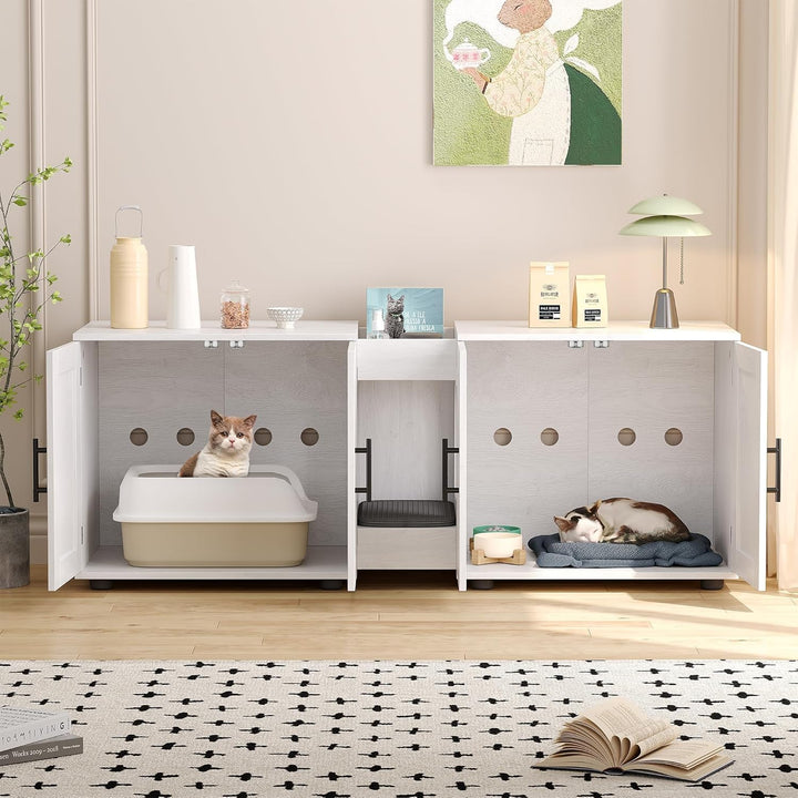 Katzenschrank Für Katzentoilette Katzenklo Schrank, Verstecktes Katzentoilette Für 2 Katzen, Katzenm