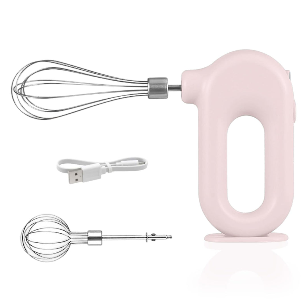 Elektrischer Schneebesen, Kabelloser Hand Mixer, Edelstahl-Schwenkquirl, 4 einstellbaren Geschwindig
