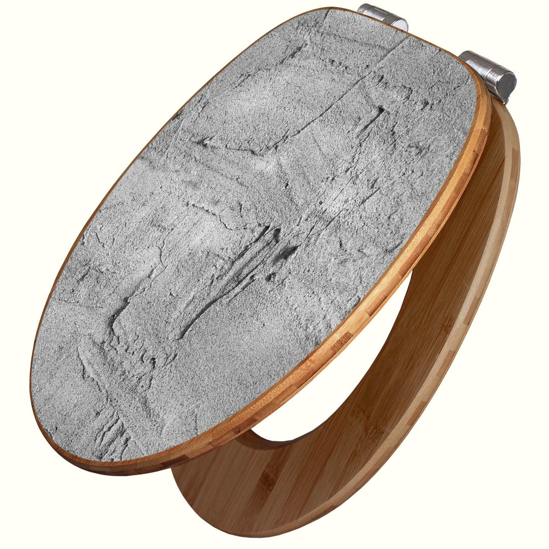 banjado Design WC Sitz Bambus Absenkautomatik 45,8x37,5cm - Toilettendeckel mit Absenkautomatik Holz
