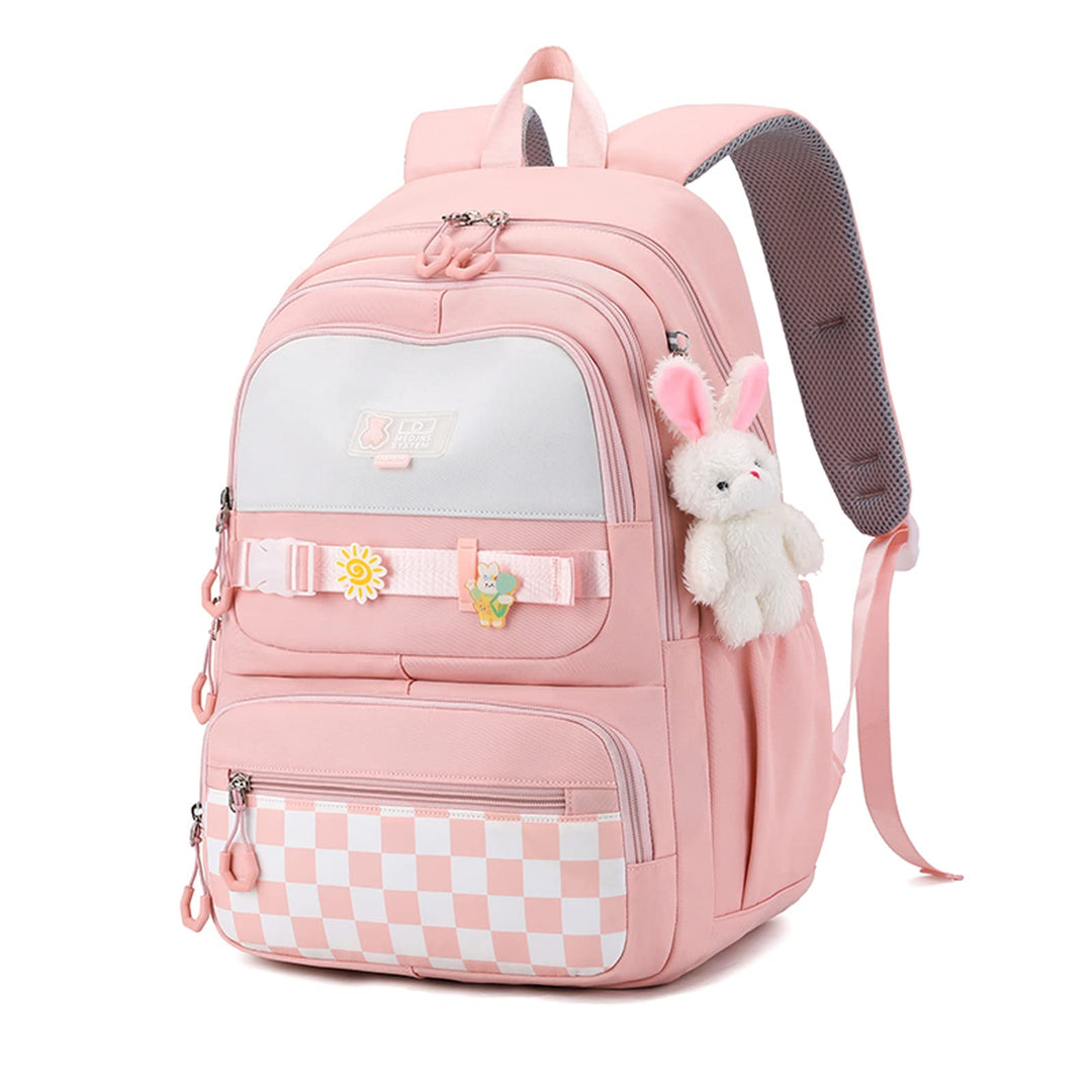 JANSBEN Schulrucksack Mädchen Teenager Aesthetic Rucksack Schule Reissfestes Daypack mit Anti-Diebst