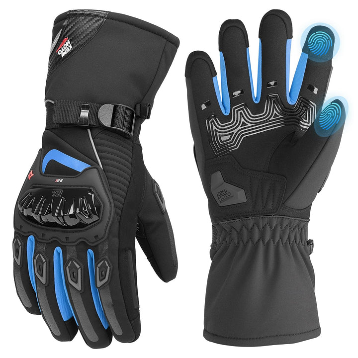 ISSYZONE Winter Motorradhandschuhe, Motorrad Handschuhe Winter, geprüfte Motorradhandschuhe Herren,