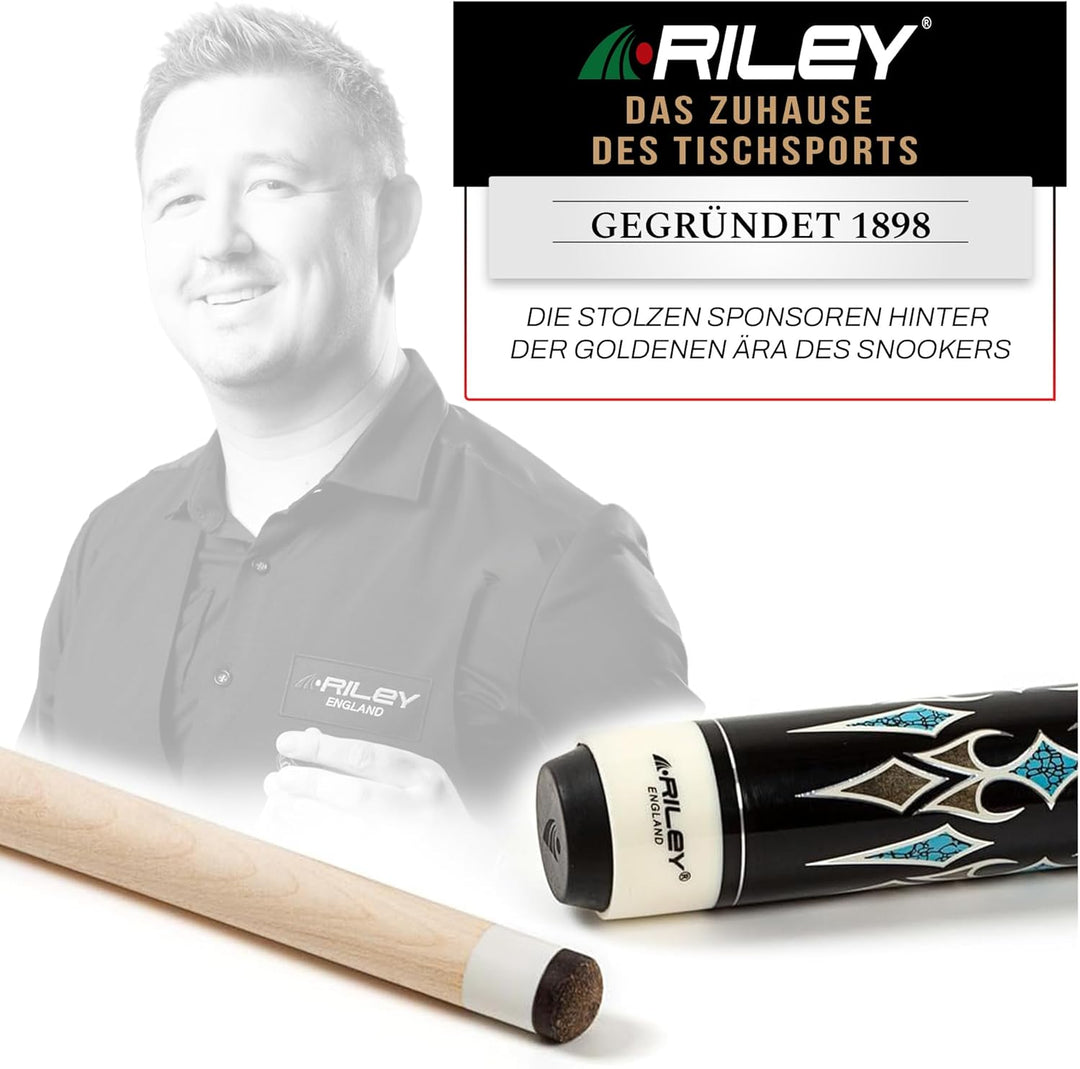 Riley Centurion American Poolqueue mit Leinenummanteltem Griff, 147 cm, 13 mm Spitzen-Gelenkschutz X