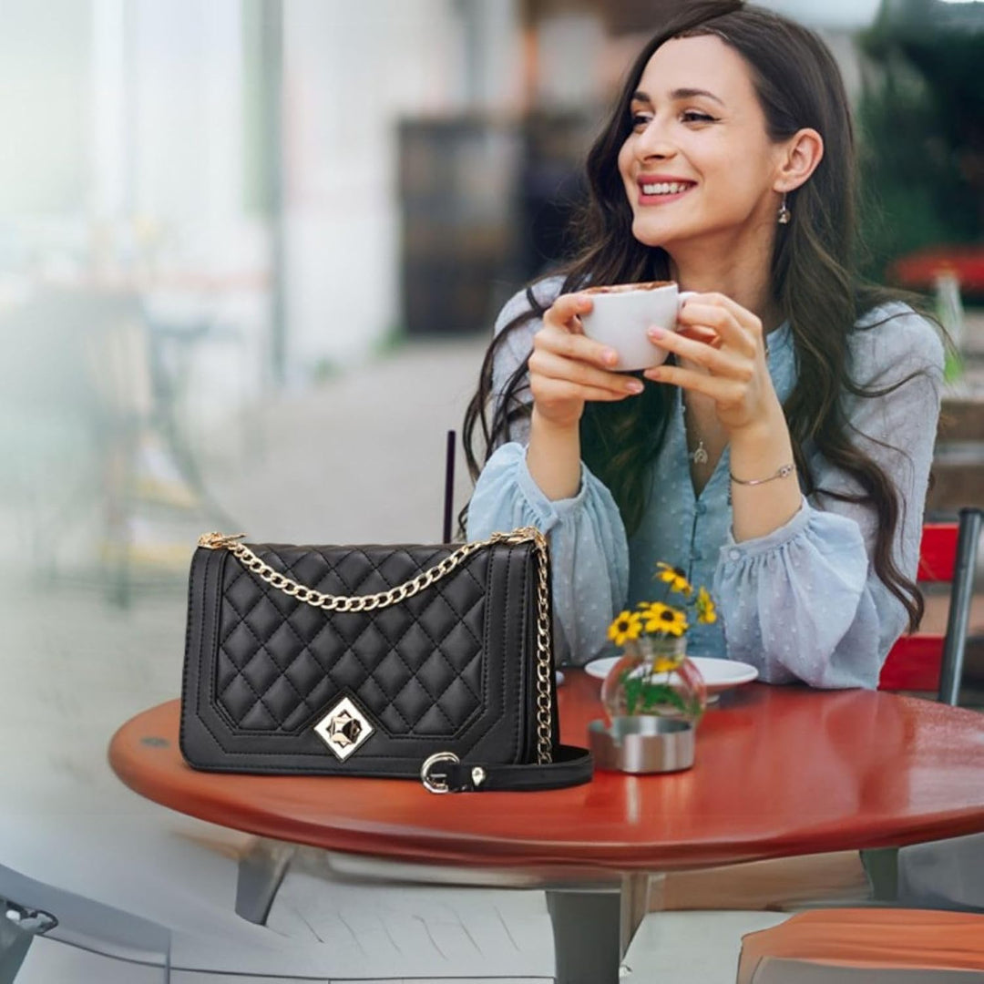 Travistar Damen Umhängetasche Kleine - Kette Schulterriemen Crossbody Bag - Lingge Tasche Schulterta