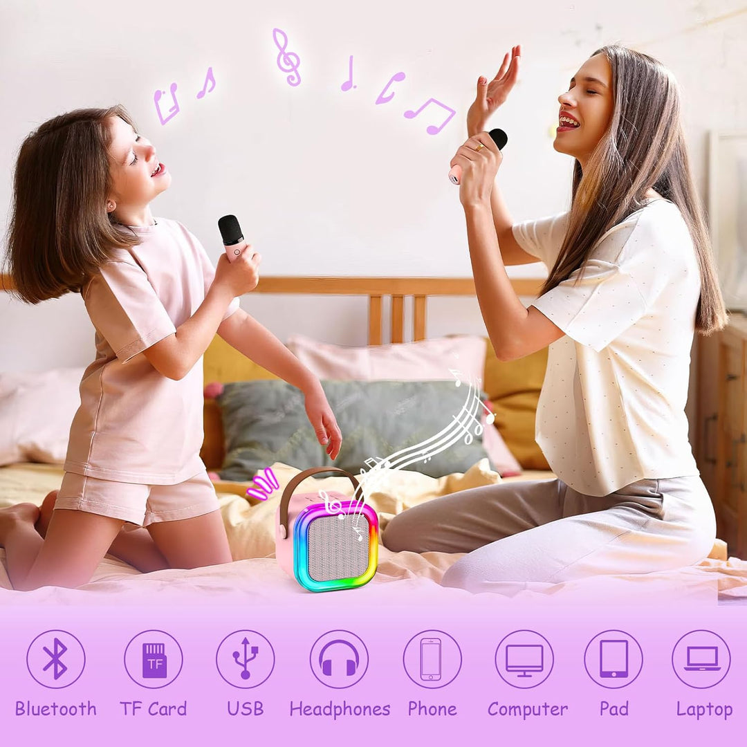 G.C Einhorn Geschenke für Mädchen 6-12 Jahre, Mini Karaoke Maschine mit LED Kindermikrofon, Trinkfla
