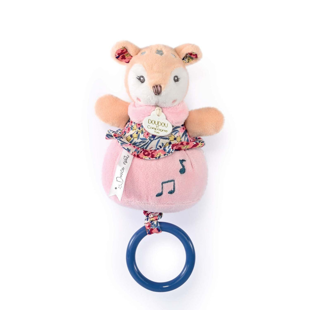 Doudou et Compagnie - Boh'aime – Spieluhr Faon – Rosa – 20 cm – Geschenk zur Geburt – schöne Geschen