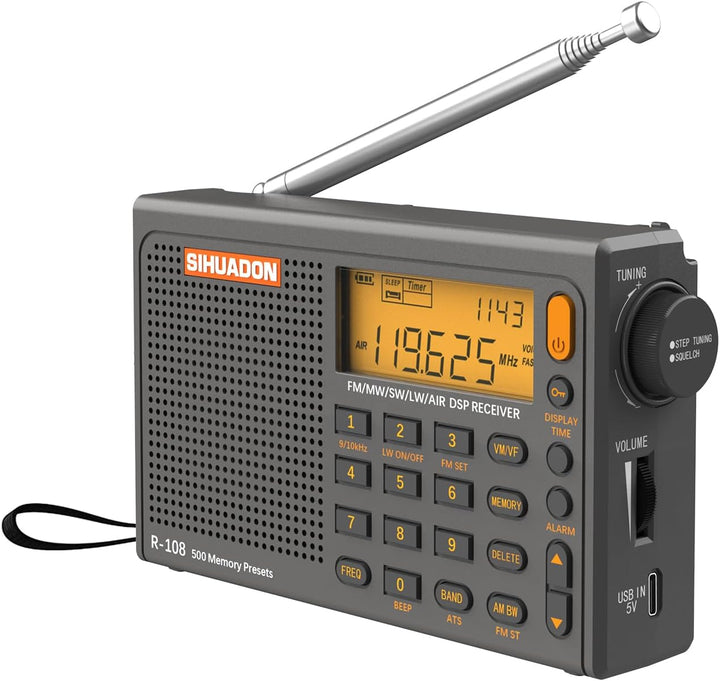 Tragbares Radio SIHUADON R108 UKW Radio SW MW Multiband Radio Mit Klar Empfang und Super Klang Lauts