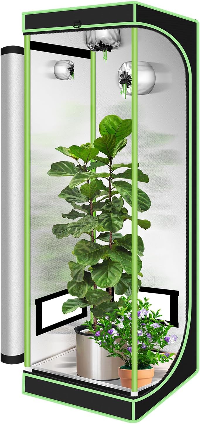 Ikodm Growzelt, 60x60x180 cm Growbox, 600D Oxford Grow Tent, Lichtdicht und Wasserdicht Growschrank,
