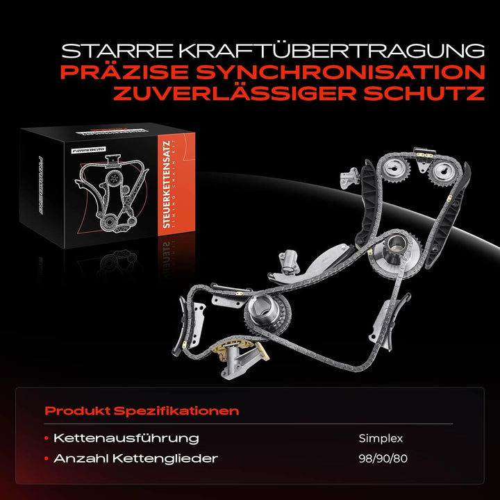 Frankberg Steuerkettensatz Kompatibel mit H-1 TQ A1 Starex A1 H350 Porter Sorento I JC 2.5L Diesel 2