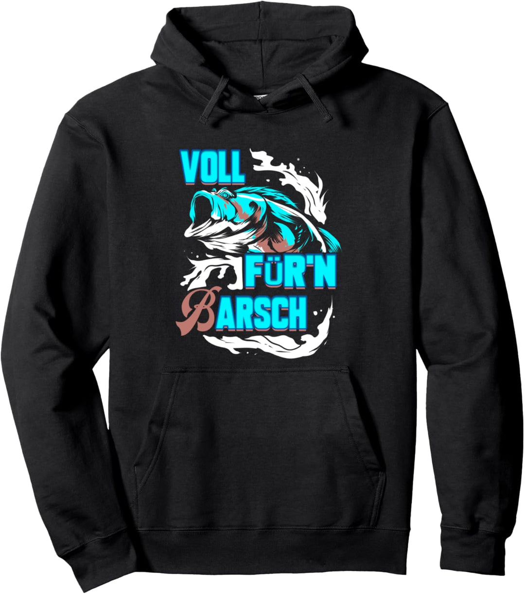 Voll Für'n Barsch Angeln Geschenk für Angelurlaub Fischer Pullover Hoodie
