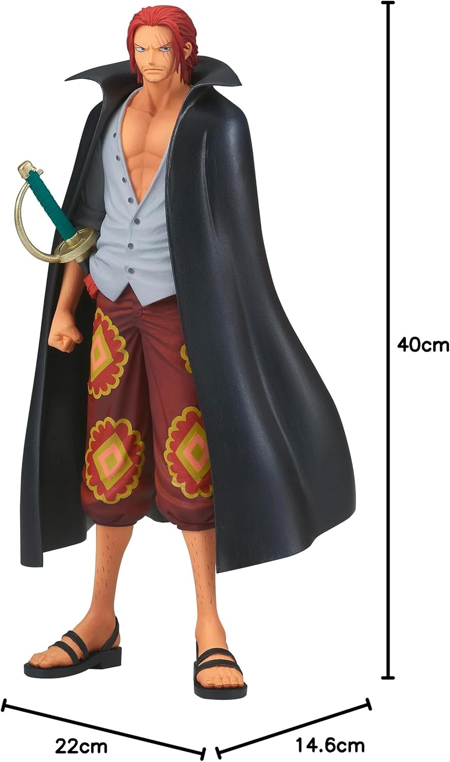 BANPRESTO Shanks One Piece Actionfigur, Film Red, Dxf The Grandline Series, 17 cm, Mehrfarbig, BP881