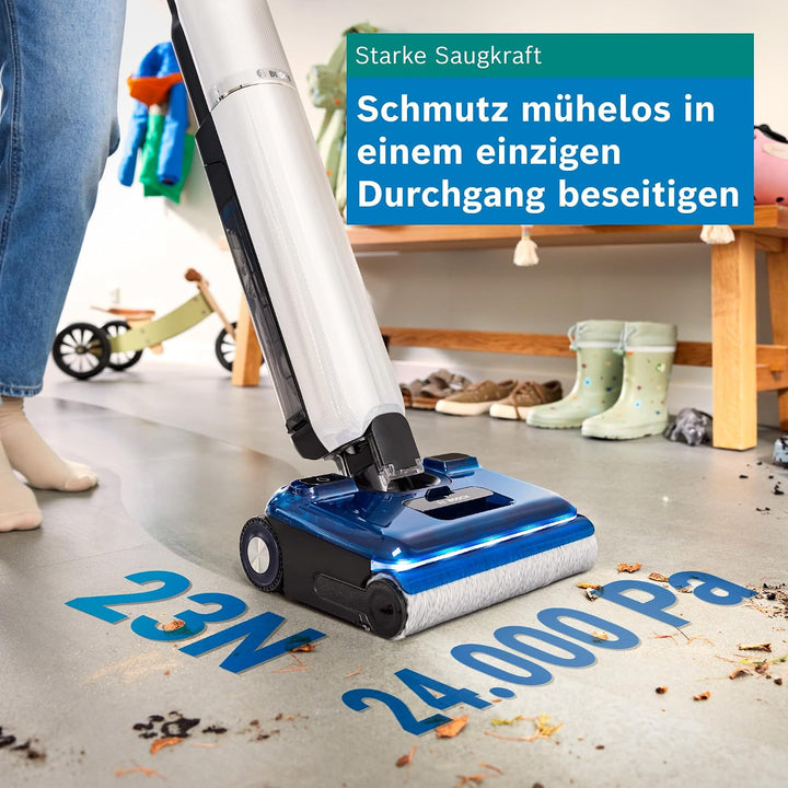 Bosch Nass-Trockensauger, Akku Staubsauger mit Wischfunktion, Zwei Tank-System, 180 Flachreinigung m