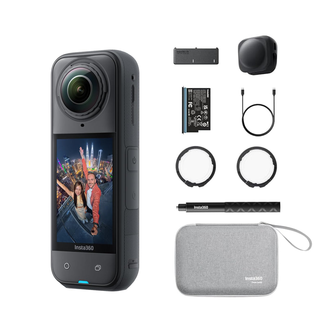 Insta360 X5 Must-Have-Bundle - wasserdichte 8K 360°-Kamera, Führend bei wenig Licht, Unsichtbarer Se