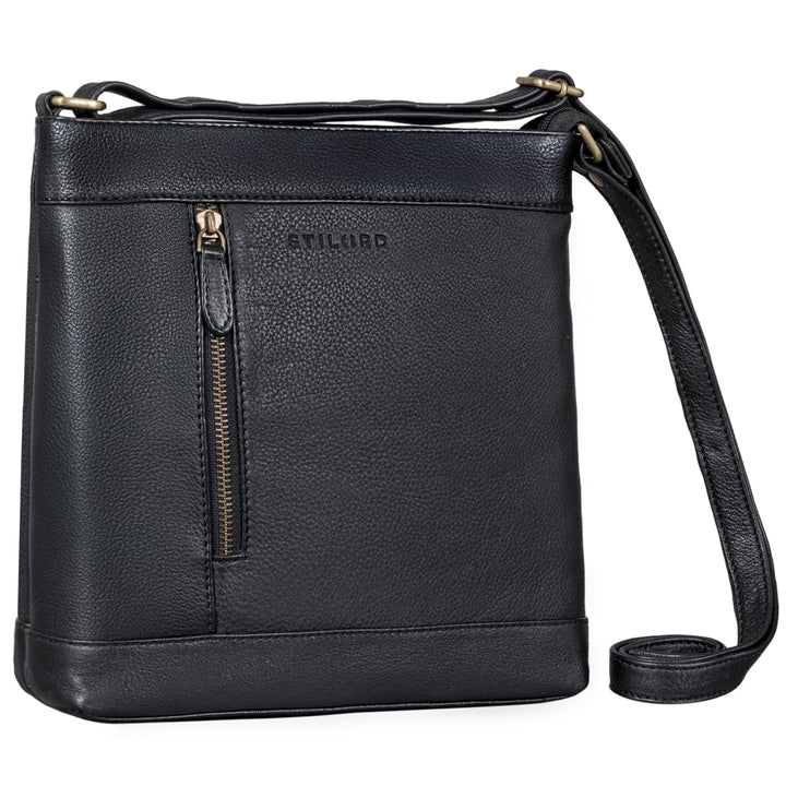 STILORD Moni Stylishe Crossbody Bag Damen Leder Mittel-Gross - Freizeittasche Echtleder Handtasche V