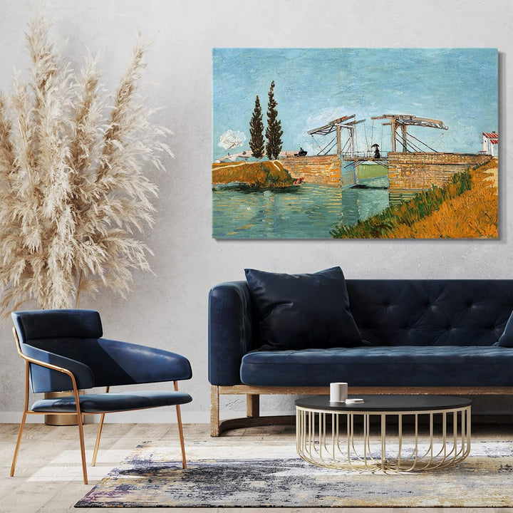 Printed Paintings Leinwand (80x60cm): Vincent Van Gogh - Brücke von Langlois (1888) 80x60 cm, 80x60