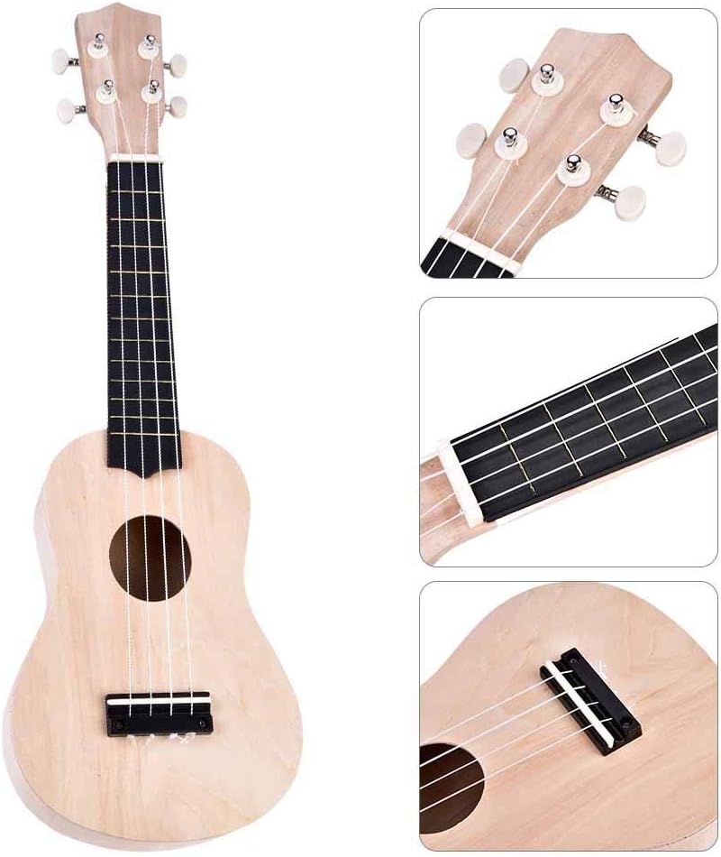 Ukulele DIY Kit, 21 Zoll Ukulele aus Lindenholz, 4 String Ukelele DIY Set für Anfänger Kinder Erwach