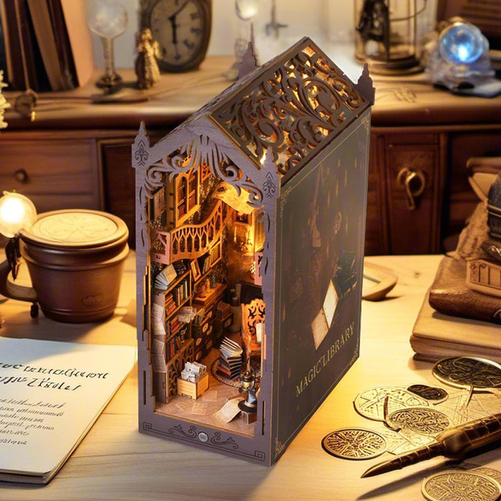 shrike book nook, DIY Magical World Book Nook Kit & Dollhouse Craft Kits für Erwachsene DIY Miniatur