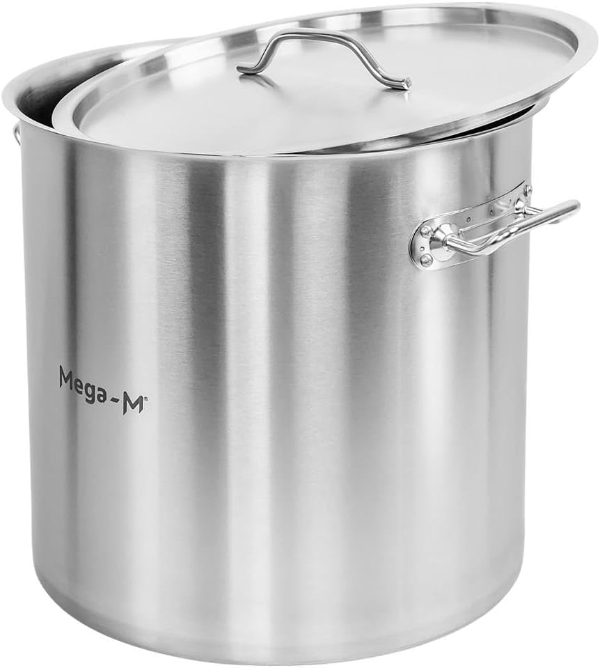 Mega-M Topf GROSSE Induktion aus Edelstahl mit STANDARD DECKEL (50L), 50L